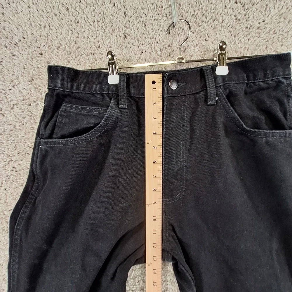 Rustler Jeans Mens 34x32 (Fits 33x30) Black Straight Leg Cotton Workwear Denim